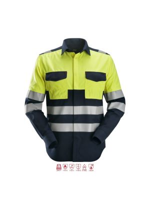 Snickers 8563 ProtecWork, Lasshirt l/m Klasse 1 - Navy/High Vis Yellow