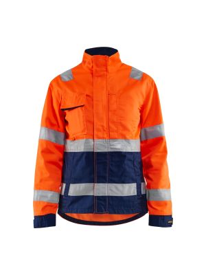 Ladies High Vis Jacket 4903 High Vis Oranje/Marineblauw - Blåkläder