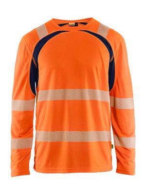 Blåkläder Werk T-Shirt High Vis 3599 High Vis Oranje Donker Marineblauw 5389 71workx Voor