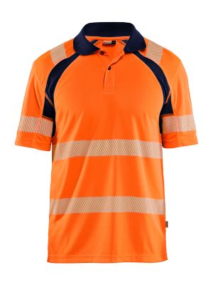 Blåkläder Werkpolo UV High Vis 3595 High Vis Oranje Marineblauw 5389 71workx Voor