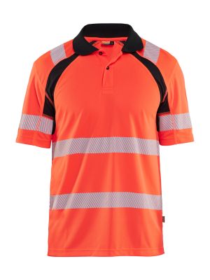 Blåkläder Werkpolo UV High Vis 3595 High Vis Rood Zwart 5599 71workx Voor