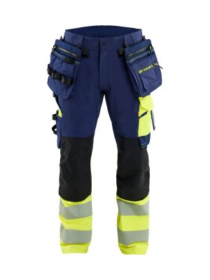 Blåkläder 1145 High Vis Werkbroek ToolRig 4-Weg Stretch 11451648 Marine High Vis Geel 8933 71workx Voor