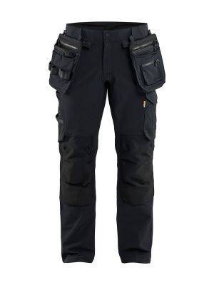 Blåkläder 1745 Werkbroek ToolRig 4-Weg Stretch 17451645 Zwart 9900 71workx Voor