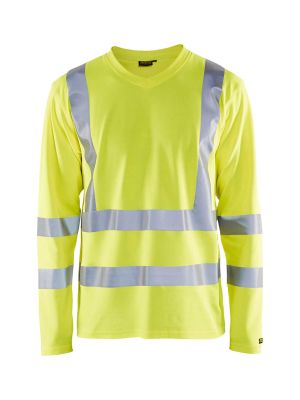 Blåkläder 3381 High Vis Werk T-shirt Lange Mouw UV 33811070 3300 High Vis Geel 71workx Voor
