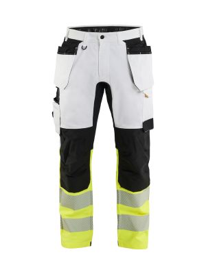Blåkläder High Vis Schildersbroek Stretch Holsterzak 1775 1033 Wit / High Vis Geel 71workx Voor Blåkläder High Vis Schildersbroek Stretch Holsterzak 1775 1033 Wit / High Vis Geel 71workx Voor