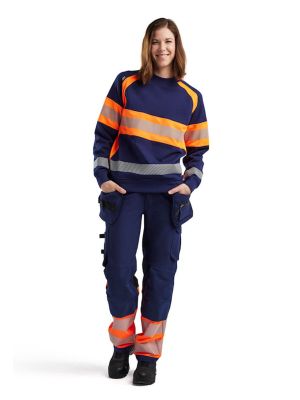 Blåkläder Werkbroek High Vis Stretch Dames 7193 Blauw Oranje