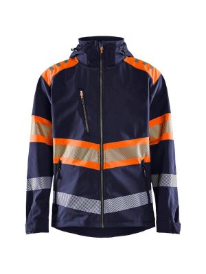 Blåkläder Werkjas Shoftshell High Vis 449425138933 Marineblauw Oranje 71workx voor