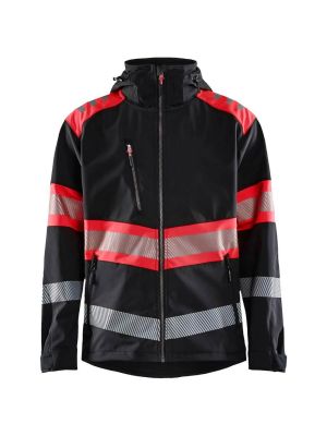 Blåkläder Werkjas Shoftshell High Vis 449425139955 Zwart High Vis Rood 71workx voor