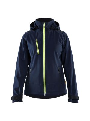 Blåkläder Werkjas softshell Dames 471925138633 Donker Marineblauw High Vis Geel 71workx voor