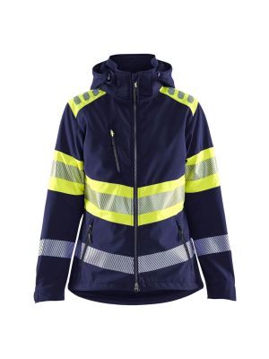 Blåkläder Werkjas Softshell High Vis Dames 440425138933 Marineblauw high vis geel 71workx voor