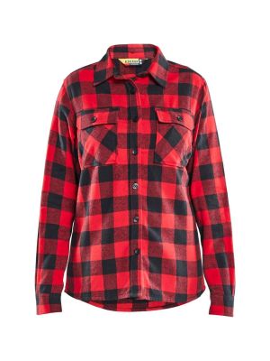 Blåkläder Werkoverhemd Flanel Dames 321811685699 Rood Zwart 71workx voor