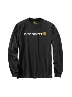 Carhartt 104107 Werk T-Shirt Lange Mouw Signature Graphic BLK Black 71workx Voor