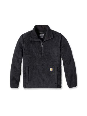 Carhartt Dames Fleecejack Sherpa Kwartlengte Rits Black 106470 71workx voor