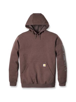 Carhartt Hoodie Logo Sleeve Loose Fit K288 71workx Mocha Heather B68 voor