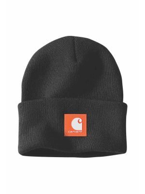 Carhartt muts met rubberen patchlogo 106920 N63 Black Worksite Orange 71workx Voor