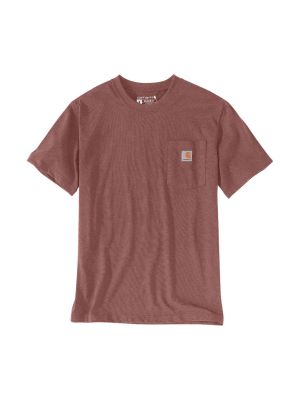 Carhartt Pocket T-shirt Korte Mouw 103296 71workx Apple Butter Heather R96 voor