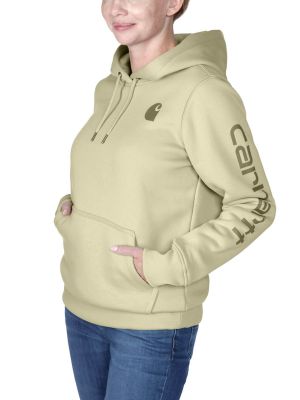 Carhartt Werk Hoodie Mouw Logo Dames 102791 - Dried Clay