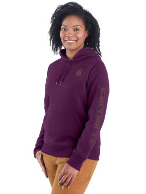 Carhartt Werk Hoodie Mouw Logo Dames 102791 - Eggplant