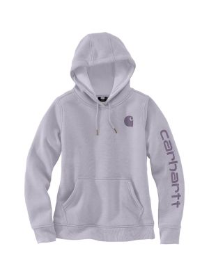 Carhartt Werk Hoodie Mouw Logo Dames 102791 71workx Lilac Haze V62 voor