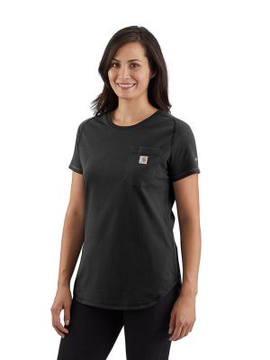 Carhartt Werk T-shirt Borstzak Force 106650 Dames - Zwart