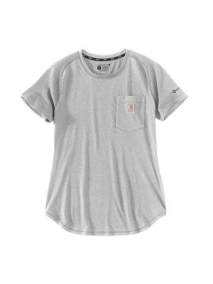 Carhartt Werk T-shirt Borstzak Force 106650 Dames Heather Grey HGY 71workx voor