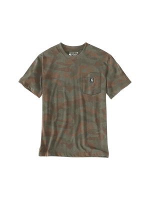 Carhartt Werk T-shirt Camo Pocket 107298 GP5 Army Green Camo 71workx Voor