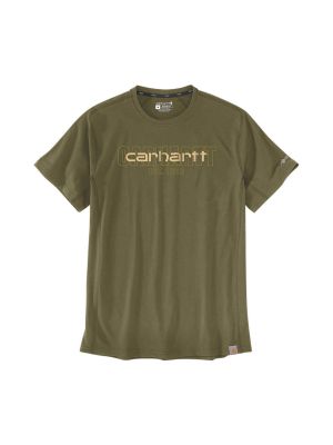 Carhartt Werk T-shirt Force Logo Graphic 106653 71workx Dark Dark Bronzed Green GL7 voor
