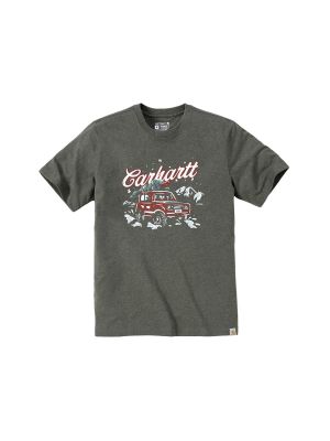 Carhartt Werk T-shirt Relaxed Grafische Print 107806 G73 Basil Heather 71workx Voor
