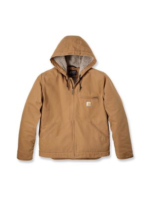 Carhartt Werkjas Sherpa Canvas Capuchon 104392 Brown BRN 71workx voor