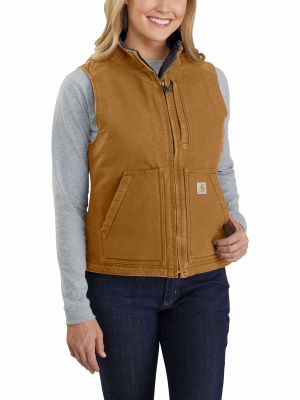 Carhartt Bodywarmer Duck Sherpa Fleece 104224 Dames - Bruin