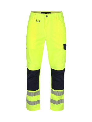 Herock Dero werkbroek high vis 2-weg stretch geel marine voor