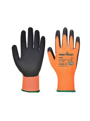 Portwest A625 Handschoenen Hi-Vis Snijbestendigd Oranje/Zwart 71workx Beide kanten