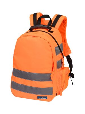 Portwest B904 Hi-Vis Rugzak Quick Release Oranje 71workx Voorkant