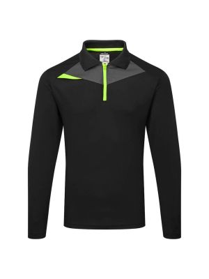 Alt-tekst: Portwest DX414 Werk Polo DX4 – Lange mouwen – SKU DX414 – Zwart Voor