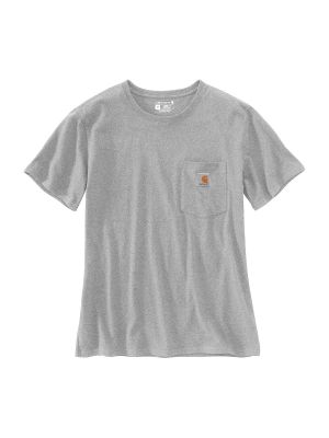 103067 Dames Werk T-shirt Pocket - Heather Grey 034 - Carhartt - voor