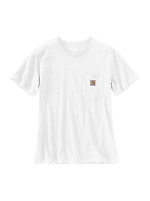 103067 Dames Werk T-shirt Pocket - White 100 - Carhartt - voor