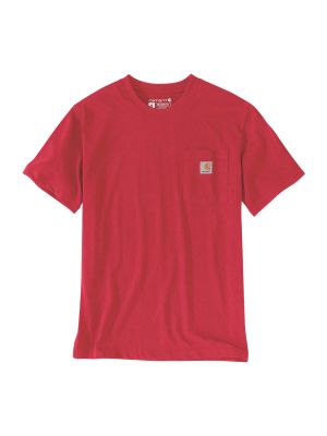 103296 T-shirt Korte Mouw borstzak Carhartt 71workx Fire Red Heather R68 voor