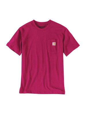 103296 T-shirt Korte Mouw met Zakje - Beet Red Heather R60 - Carhartt - voor
