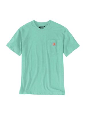 103296 T-shirt Korte Mouw met Zakje - Sea Green Heather G82 - Carhartt - voor