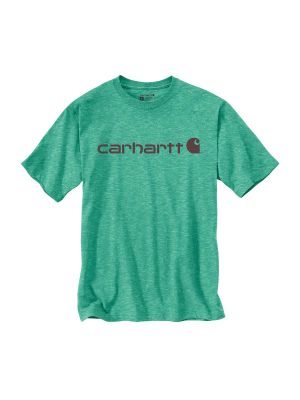 103361 Werk T-shirt Core Print Logo - Sea Green Snow Heather G89 - Carhartt - voor