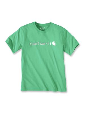103361 Werk T-shirt Core Print Logo Carhartt Malachite GB8 71workx voor