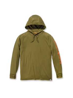 Carhartt 103572 Force Fishing Graphic l/s Hooded T - Military Olive