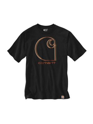 105379 Werk T-shirt C Logo Grafisch Print - Black BLK - Carhartt - voor