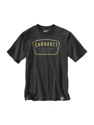105646 Werk T-shirt Crafted Grafisch Logo Print Carhartt Carbon Heather CRH 71workx voor