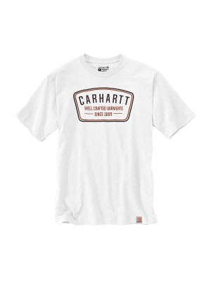 105646 Werk T-shirt Crafted Grafisch Logo Print Carhartt White WHT 71workx voor