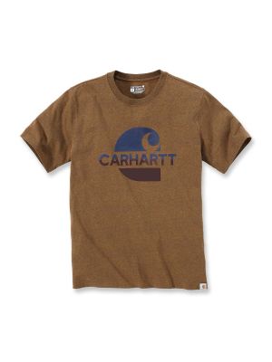 105908 Werk T-shirt Graphic Logo Carhartt 71workx Oiled walnut heather B00 voor