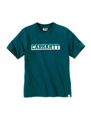 105909 Werk T-shirt Graphic Logo Carhartt 71workx Night Blue Heather H70 voor