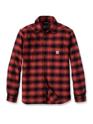 105945 Werkoverhemd Flannel Fleece Carhartt 71workx Red Ochre R81 voor