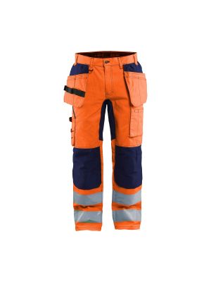 High Vis Trousers With Stretch 1552 High Vis Oranje/Marine - Blåkläder