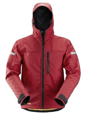 Snickers 1229 AllroundWork, Softshell Jack met Capuchon - Chili Red
